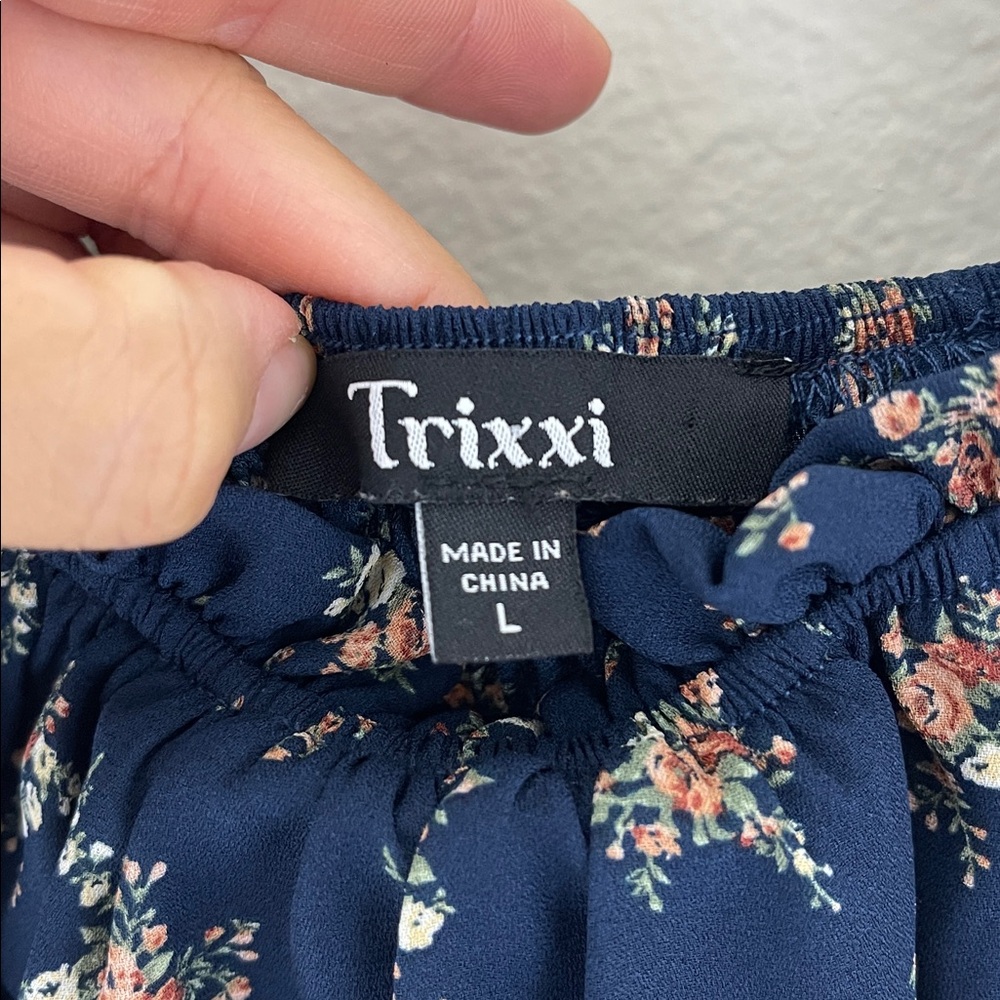 Trixxi Navy Floral Mini Dress - Picture 3 of 6